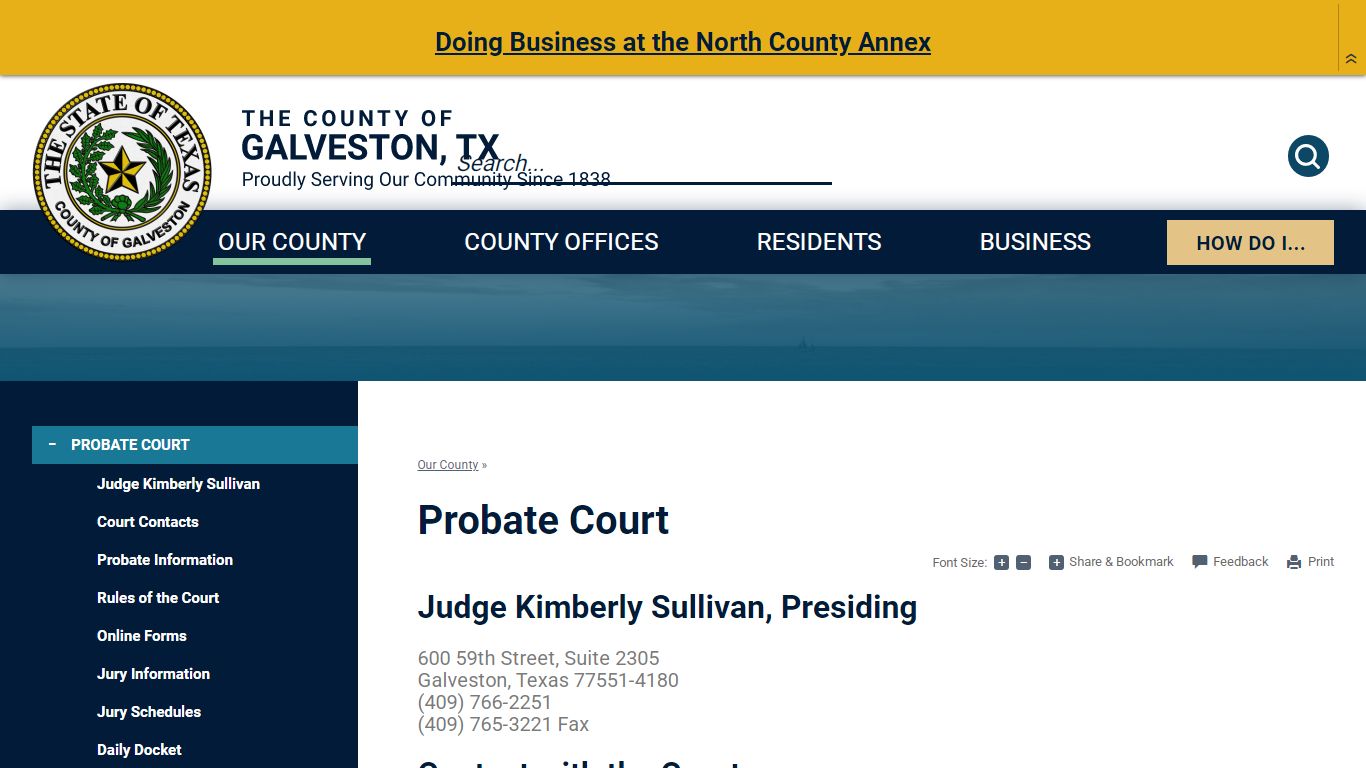 Probate Court | Galveston County, TX